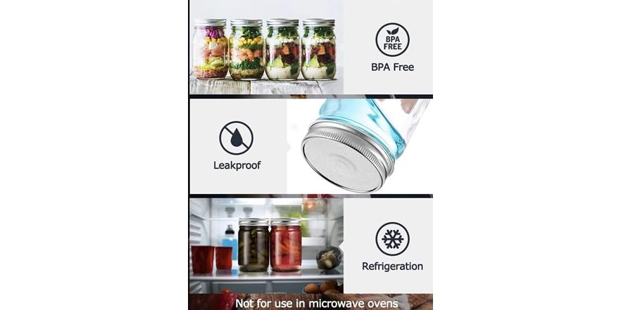 Simpli-Magic Mason Jars (16 oz) - 12 Pack