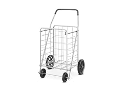 Whitmor Deluxe Utility Foldable Shopping Cart with Wheels