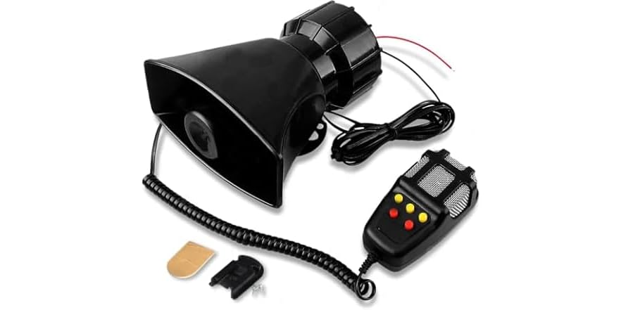 Zone Tech EH0002 5 Tone Sound Car Siren Vehicle Horn Black