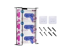 Alpine Glove Holder for Wall Mount - Latex Gloves Holder Wire Dispenser for Wall Disposable Glove Box & Tissue Box - Fits 3 Boxes (Black) (Open Box)