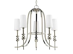 5-Light Chandelier, Polished Nickel