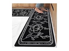 ROTTOGOON Kitchen Floor Mat 2Pk Black