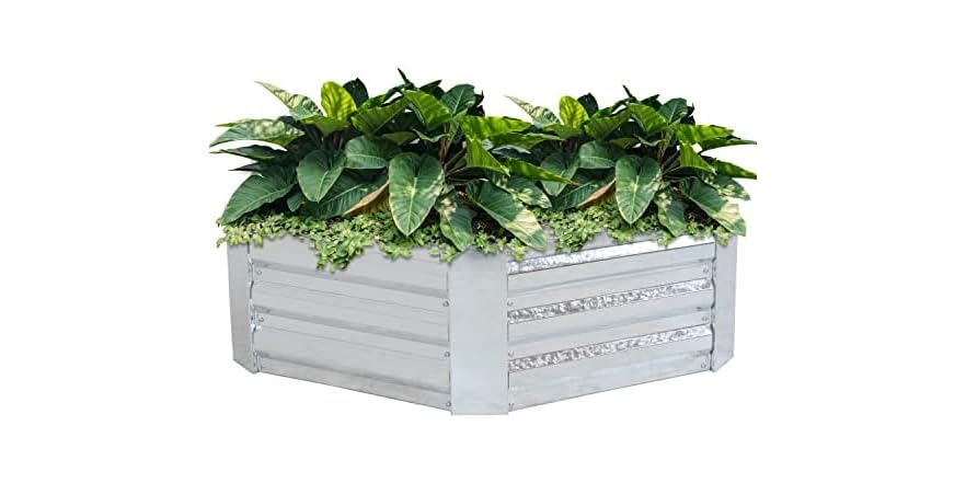 Sunnydaze 40.5" Hexagon Steel Raised Bed