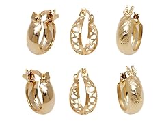 Gold Set of 3 Hoop Earrings