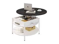 FABATO Round Lift Top Coffee Table for Living Room