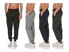 {3PK} Men's Joggers With Cargo Pockets