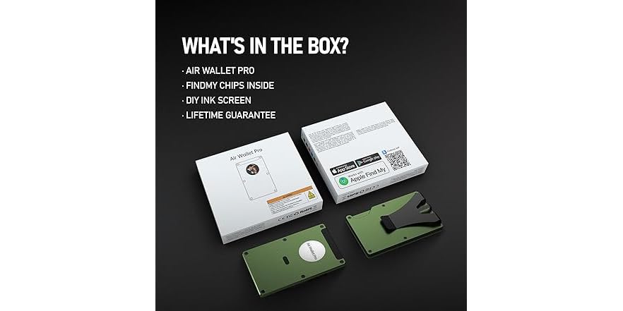 E-ink Air Wallet, Slim Wallet Built in Airtag Chip