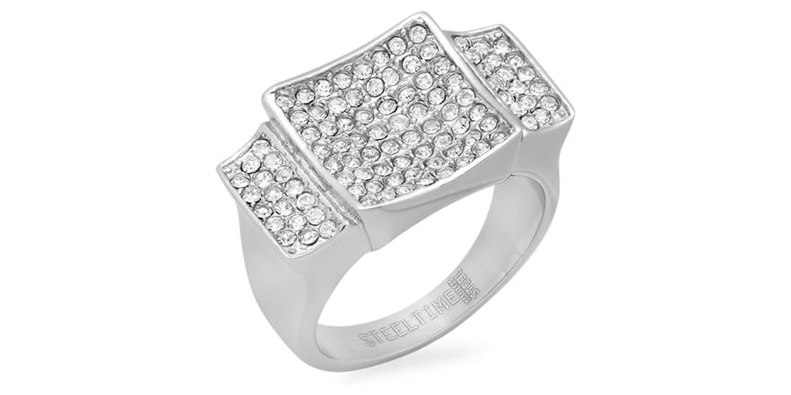 MOWEN Men's Vintage Kings Crown Ring | 8mm Wide 316L Stainless Steel Silver & Black Ring - View #5