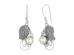 Greg Anthony Bali Genuine White Pearl Dangle Earrings