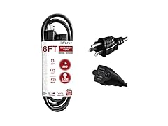 6ft Black Extension Cord