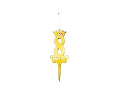 Food Safe Cake Topper Gold Glitter Number 8