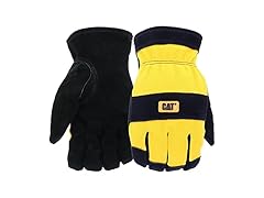 CAT Men's Split Leather Thermal Lined Winter Work Gloves