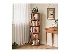 Rotating Bookshelf, 5-Tier 360 Wood