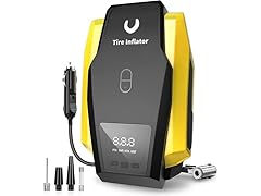 Tire Inflator Portable Air Compressor, Yellow