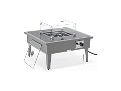 LeisureMod Walbrooke Modern Outdoor Square Fire Pit Table Grey