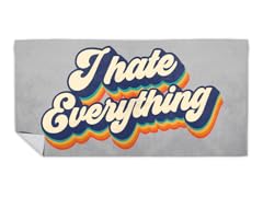 "Retro I Hate Everything" Beach Towel