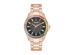 Bulova Mens Crystal Phantom RoseGold Black
