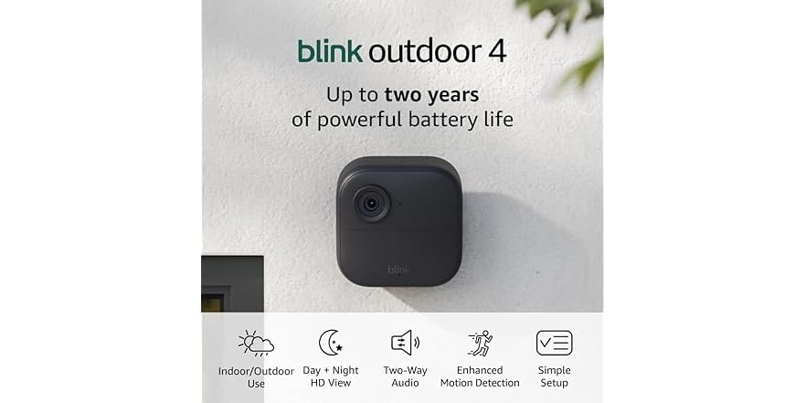 (2 Cam System) Blink Outdoor 4 Security Camera