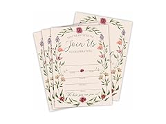 25 Rustic Wreath Wedding Day Invitation Cards