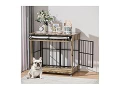 Dog Crate Furniture, Double Door Wooden Indoor Dog Kennel