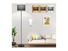 TOBUSA 65’’ Black Floor Lamp with Black Shade