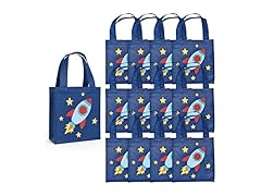 Fun Express Mini Spaceship Tote Bags - (Pack of 12)