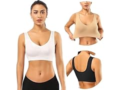 3 Pack Sports Bras With Removable Pads- Mix Color