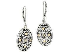 White Topaz and Gold Accent Leverback Earrings