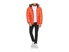 GUESS Men's Orange Puffer (M)