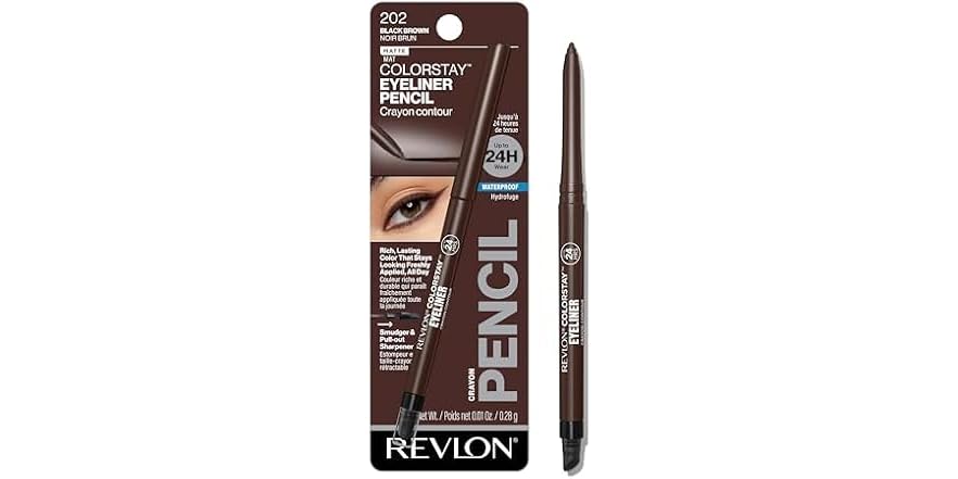 Revlon ColorStay Pencil Waterproof Eyeliner, 202 Black Brown