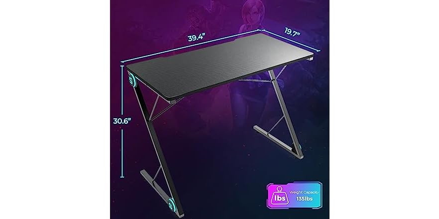 Z Type Computer Table Z-Shaped Computer Desk PC Gaming Table