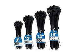 YSHFNUHSJ 400 Pack Black Zip Ties Assorted Sizes