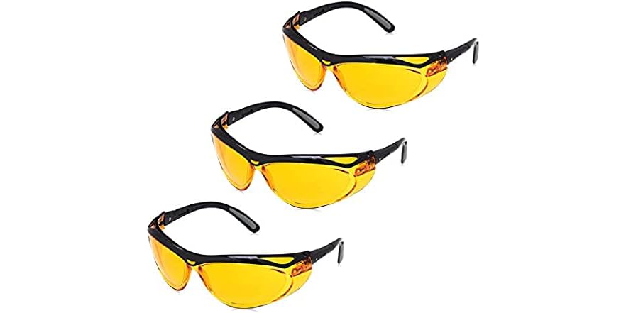 B.ANGEL Blue Light Blocking Safety Glasses – Anti-Fog & Anti-Scratch Protective Goggles With Clear Lens (Black Frame)