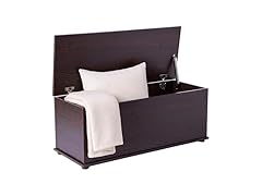 Basicwise Wooden End of Bed Storage Chest Brown