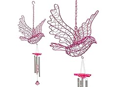 Filigree Dove Wind Chime - Pink