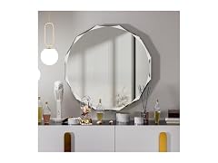 SNUGACE Beveled Edge Round Bathroom Vanity Mirror, 20”