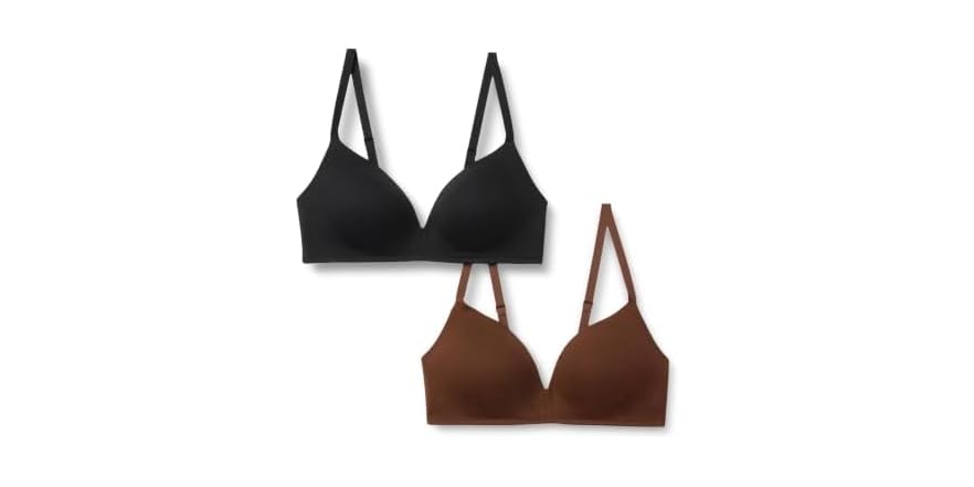 Amazon Essentials Women's Cotton Jersey Bralette, 2-Pack