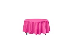 Exquisite Cerise Round Plastic Table Cover