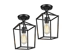 BesLowe 2Pk Semi Flush Ceiling Light Fixtures, Black