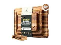 Socisen 3-Pack Teak Wood Cutting Boards