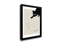 Frame Canvas Print Wall Art Pablo Picasso House And Tone Cat