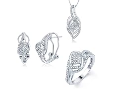 White Diamond 3pc Set, 0.1ct