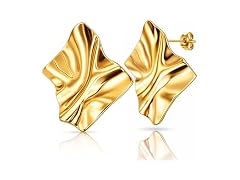 Chunky Gold Stud Earrings for Women fashion, 14k G