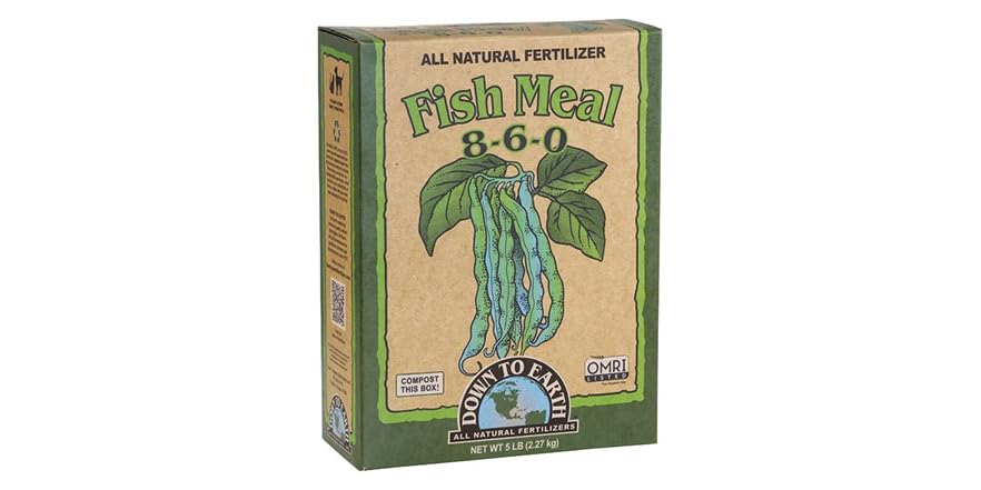 Organic Fish Meal Fertilizer 8-6-0, 5 lb