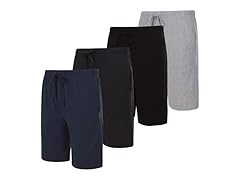 4Pk Mens Cotton Soft Knit Pajama Shorts
