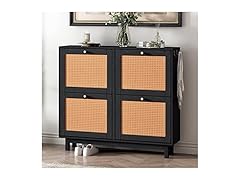 Elefesign Rattan Cabinet w/Flip Drawers