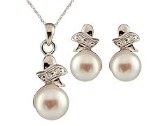 CZ Pearl 2 Piece Set