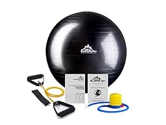 55cm Black Gym Ball + Pump + Yellow Band