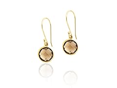 18K Gold Over SS .925 Smoky Quartz 6cttw Earring