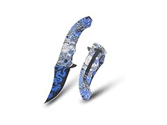 8" Folding Knife Blue Dragon